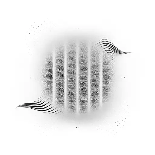 Sound waves merging into a typographic design tattoo design idea