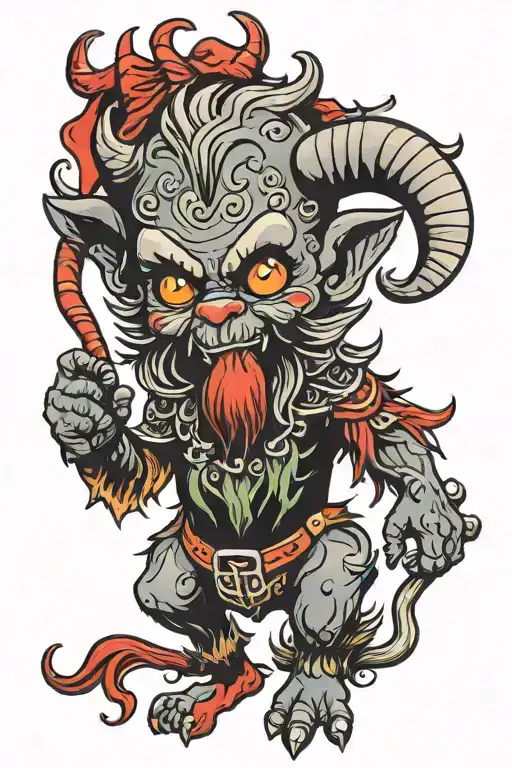 baby krampus color tattoo tattoo design idea