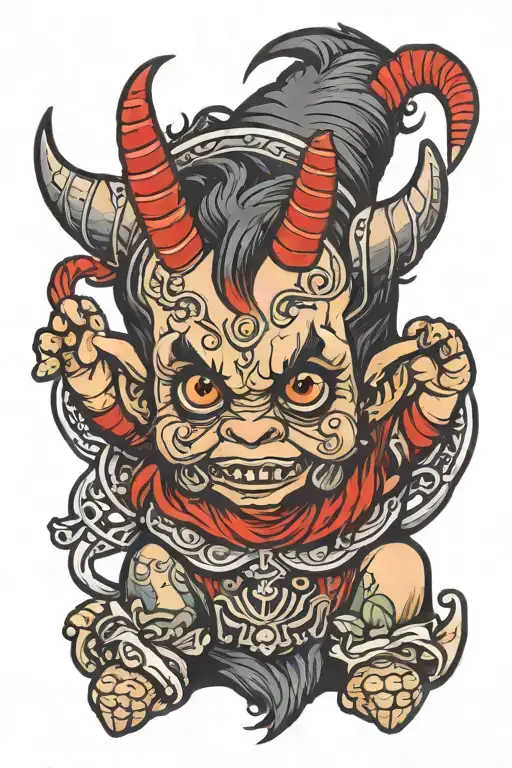  cute  baby krampus color tattoo tattoo design idea