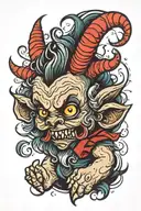  cute  baby krampus color tattoo tattoo design idea