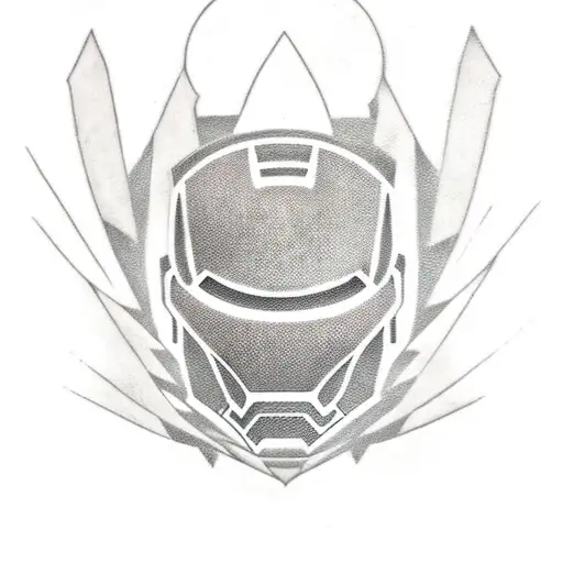 Iron man, code, avengers logo tattoo design idea