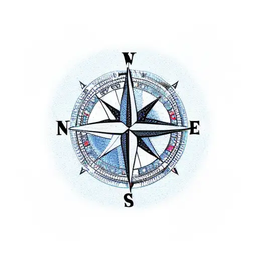Compass tattoo design idea