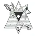 anubis and osiris with the eye of horus pyramid tattoo design idea