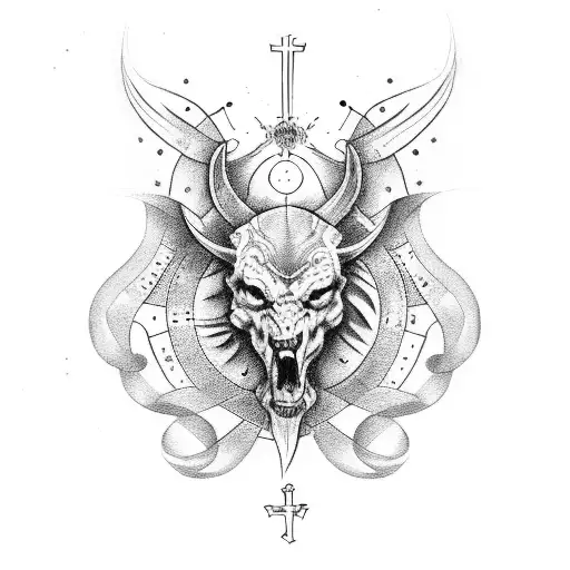 god catholic blackwork totaly arm tattoo design idea