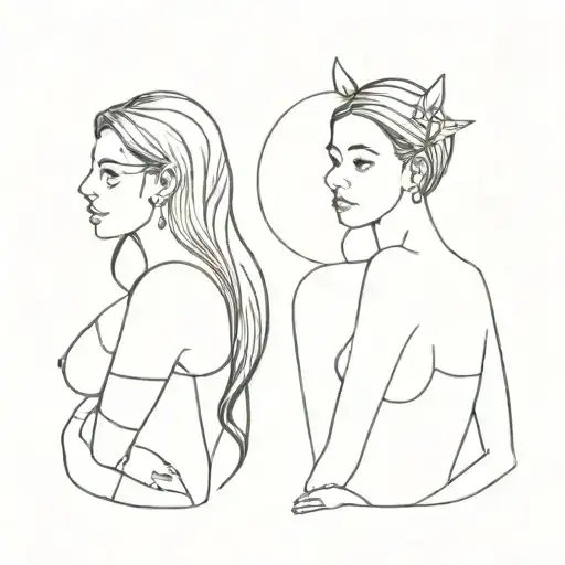 sister cousin tattoo design idea