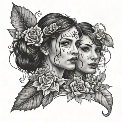 sister cousin tattoo design idea