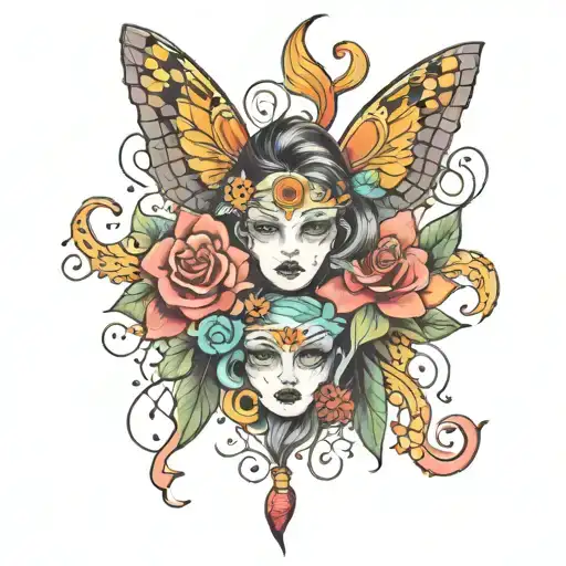 sister cousin tattoo design idea