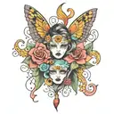 sister cousin tattoo design idea