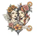sister cousin tattoo design idea
