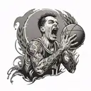 A basketball player with horror movie inspired tattoos tattoo design idea