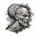 A basketball player with horror movie inspired tattoos tattoo design idea