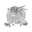 dragon stencil for back tattoo design idea