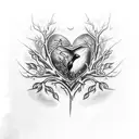 gothic thigh piece, gnarled branches and roots with roses and thorns, crows, steampunk heart tattoo design idea