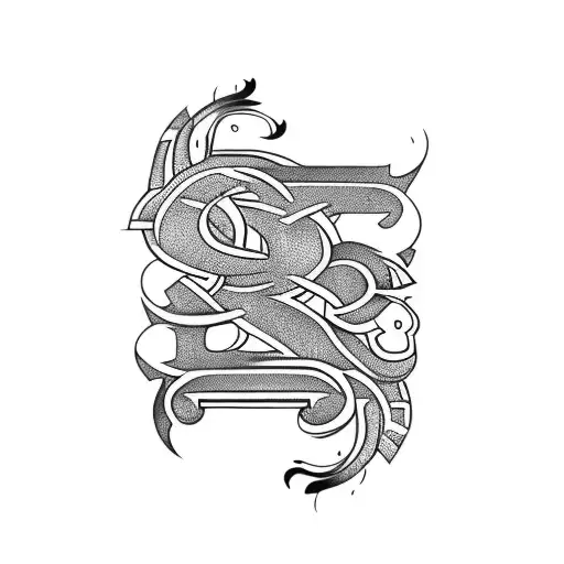 number and letters  tattoo design idea