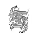 number and letters  tattoo design idea
