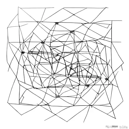 An abstract minimalist design inspired by a world map, incorporating famous landmarks as geometric shapes tattoo design idea