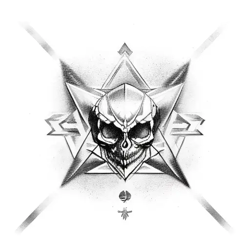 Veles symbol black ink tattoo design idea