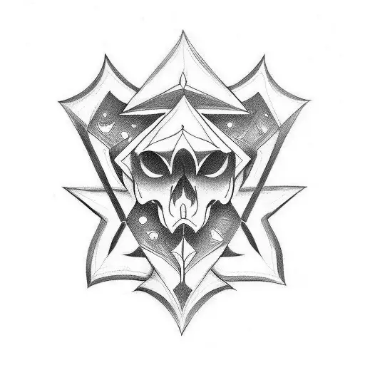 Veles symbol black ink tattoo design idea