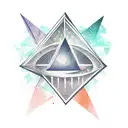 upside down triangle with two point crown on top tattoo design idea