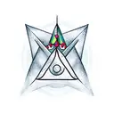 upside down triangle with two point crown on top tattoo design idea