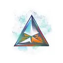 upside down triangle with two point crown on top tattoo design idea