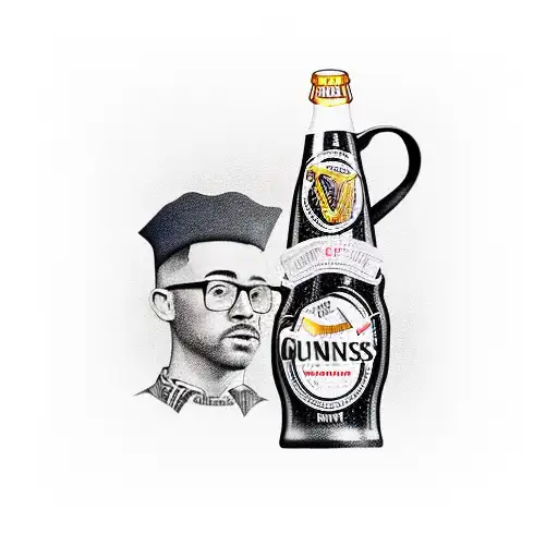 Incorporate a pint of Guinness with a new-school twist into a tribute to Eric & Hilda Baldwin tattoo design idea
