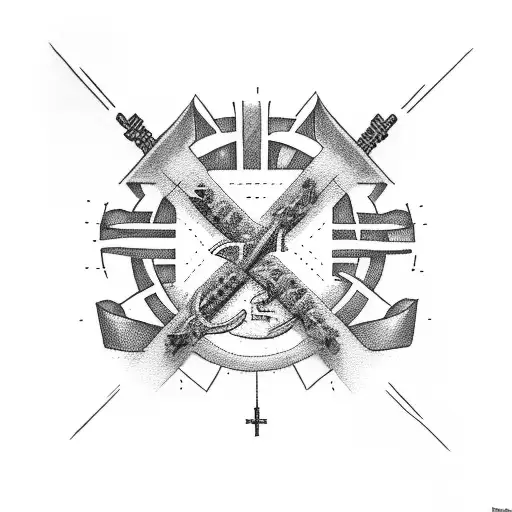 a cross with the words Rosie-Leigh going vertical down. and Ronnie John going horizontal tattoo design idea