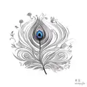 floral peacock tattoo design idea