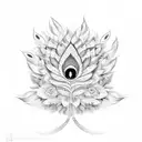 floral peacock tattoo design idea