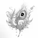 floral peacock tattoo design idea