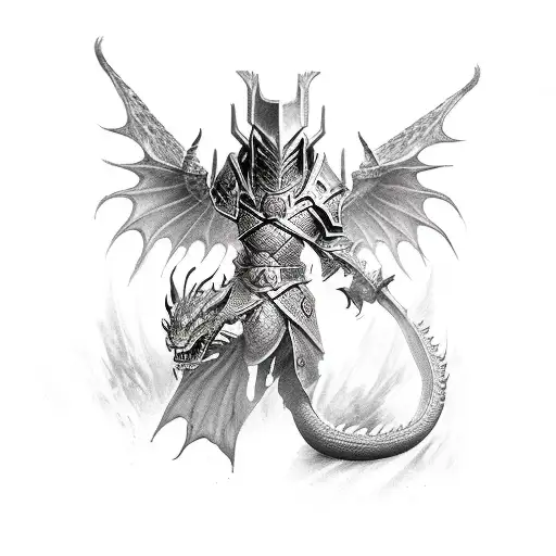 Dragon Knight hero in human form from Dota 2 tattoo design idea