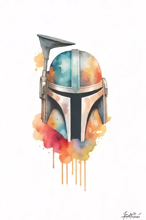 Mandalorian helmet abstract tattoo tattoo design idea