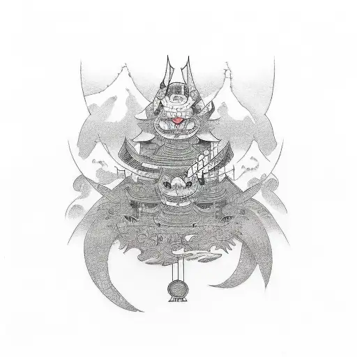 Incorporate symbols from Japanese and German cultures into a tattoo design tattoo design idea