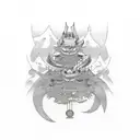 Incorporate symbols from Japanese and German cultures into a tattoo design tattoo design idea