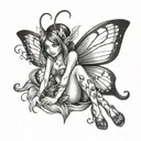 Naughty fairy tattoo design idea