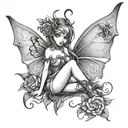 Naughty fairy tattoo design idea