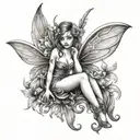 Naughty fairy tattoo design idea