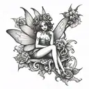 Naughty fairy tattoo design idea