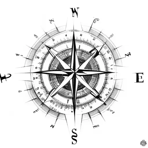 A compass with musical notes instead of the cardinal directions, symbolizing the client's passion for both travel and music tattoo design idea
