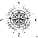 A compass with musical notes instead of the cardinal directions, symbolizing the client's passion for both travel and music tattoo design idea
