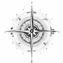 A compass with musical notes instead of the cardinal directions, symbolizing the client's passion for both travel and music tattoo design idea