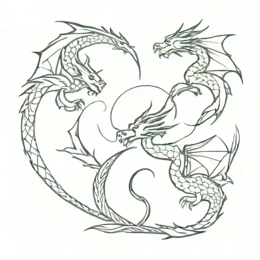 3 dragons to represent myself and my siblings tattoo design idea