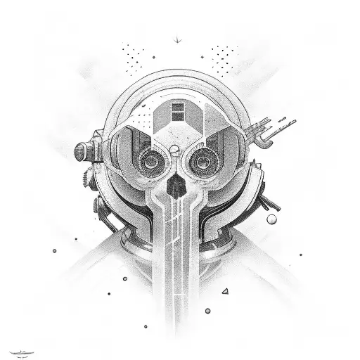 sci fi with overthinking tattoo design idea