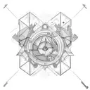 sci fi with overthinking tattoo design idea