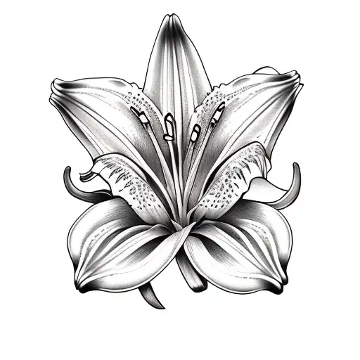 masculine Lily tattoo design idea