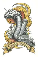 tornado plowing through Hollywood  tattoo design idea