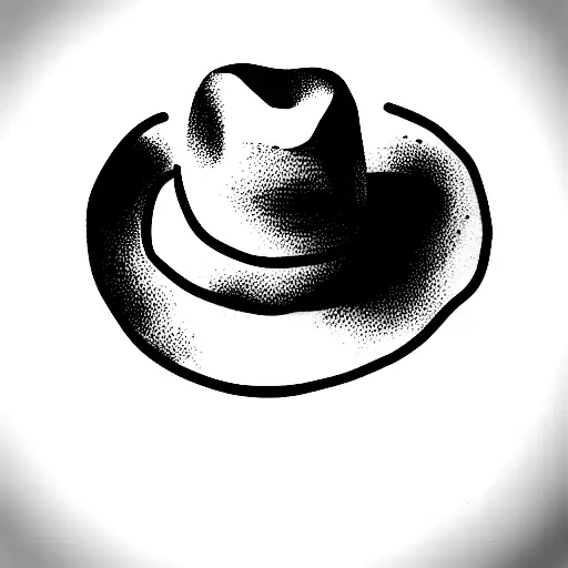 stick figure wearing a cowboy hat tattoo design idea