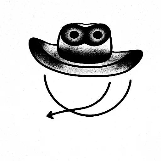 smiley face wearing a cowboy hat tattoo design idea
