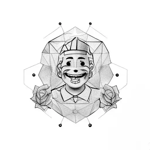 cowboy smiley face  tattoo design idea