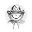 smiley face wearing a cowboy hat tattoo design idea